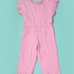 Wotnot - Round-Neck Jumpsuit with Ruffle Sleeves