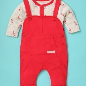Wotnot Printed Cotton Dungaree with Onesies