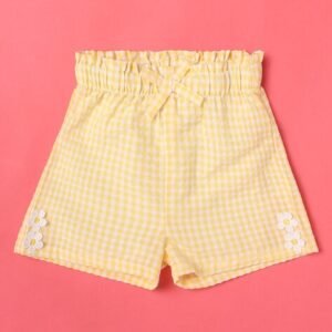 Wotnot - Ghingham Shorts with Floral Applique