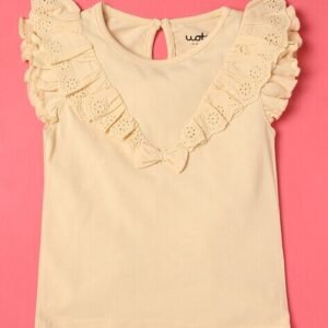 Wotnot Schiffli Embroidered Top with Ruffles