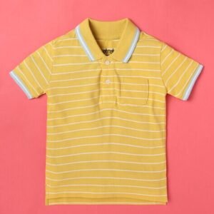 Wotnot Striped Polo T-Shirt with Patch Pocket