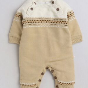 Yellow Apple - Woolen Rompers with Ribbed Hem