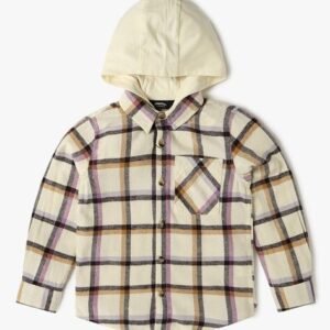 Yousta - Boys Checked Regular Fit Hooded Cotton Shirt