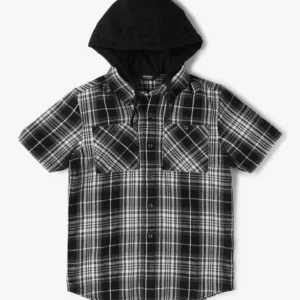 Yousta - Boys Checked Regular Fit Hooded Shirt