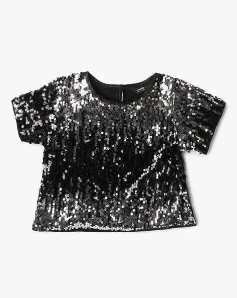Yousta - Sequined Relaxed Fit Top