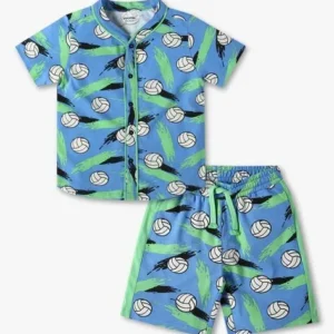 Yousta - Boys All-Over Graphic Print Shirt with Shorts