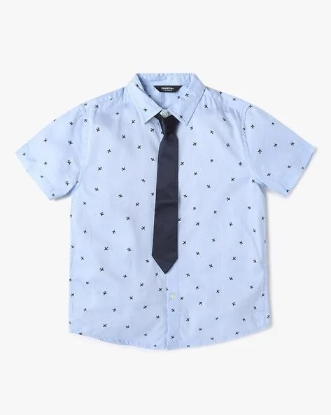 Yousta - Printed Shirt with Spread Collar