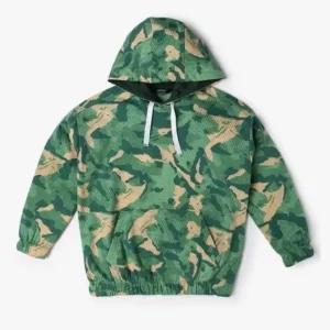 Yousta - Boys Camouflage Print Regular Fit Hoodie