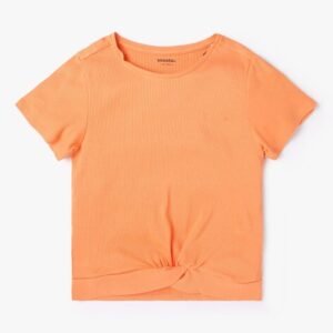 Yousta - Ribbed Twist-Front Crew-Neck T-Shirt