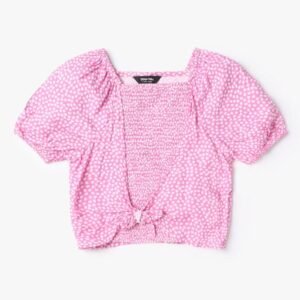 Yousta - Printed Square-Neck Top