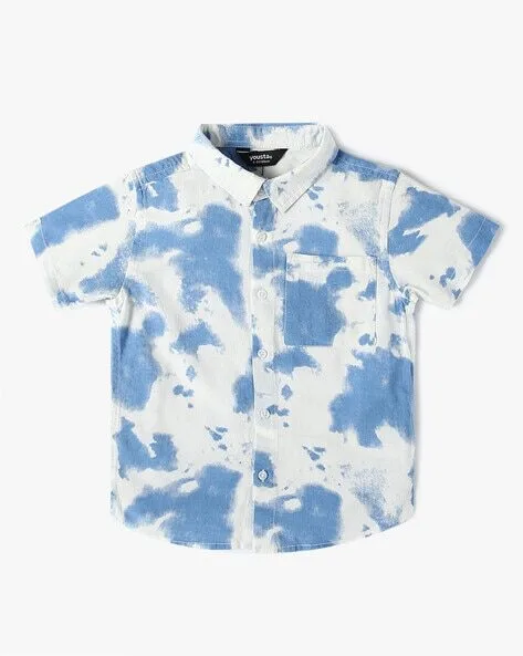 Yousta - Boy Tie & Dye Boxy Fit Shirt with Patch Pocket