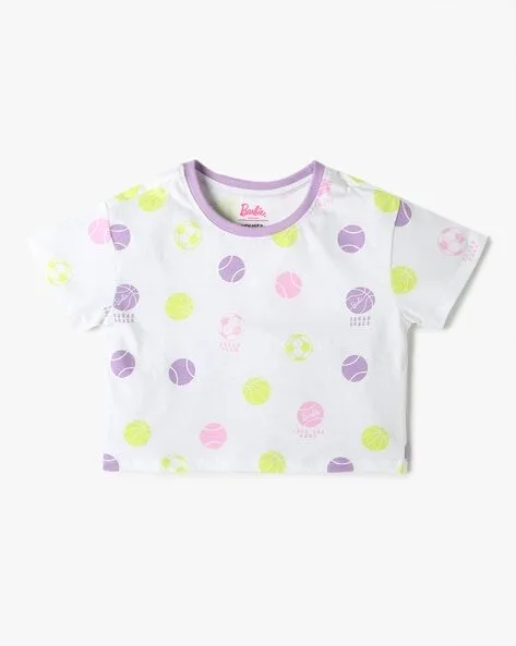 Yousta - Girls Core All-Over Print Boxy Fit Round-Neck T-Shirt