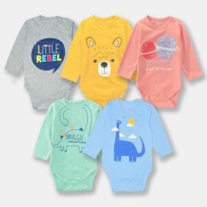 YUV - Pack of 5 Graphic Print Romphers