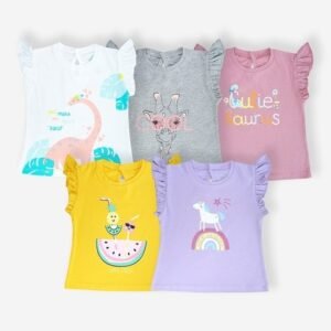 YUV Pack of 5 Graphic Print Round-Neck T-Shirts