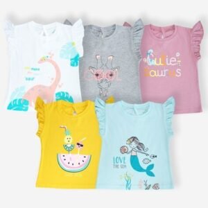 YUV Unisex Pack of 5 Graphic Print Round-Neck T-Shirts