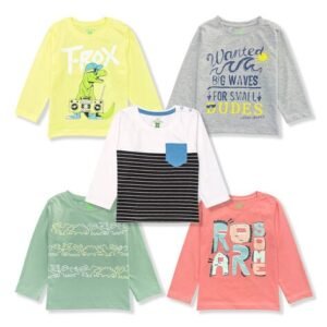 YUV Pack of 5 Graphic Print Round-Neck T-Shirt