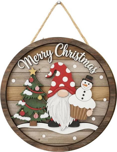 JaipurCrafts "Santa" Merry-Christmas Wall Hanging| Christmas Wall Decoration Hanging Ornaments Pack of 1