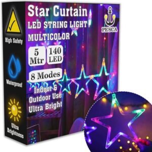 PESCA 140 LEDs 5.08 m Multicolor Flickering, Steady Star Rice Lights
