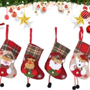 PALAY Christmas Stockings Set of 4 for Tree Home Wall or Window Decorations Christmas Stocking