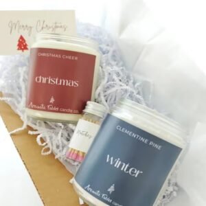 Aromaticfables - Set of 2 Serenity Christmas Holiday Glass Jar Candles