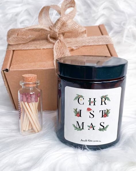 Aromaticfables - Tranquil Holiday Bliss Chamomile Fragrance in a Christmas Jar Candle