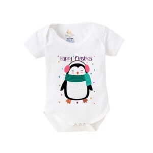 BABYWISH - Christmas Print Romper with Snap Button Closure