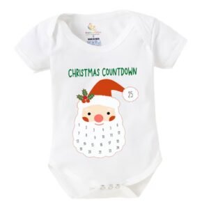 BABYWISH - Christmas Print Romper with Snap Button Closure