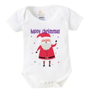BABYWISH - Christmas Print Romper with Snap Button Closure