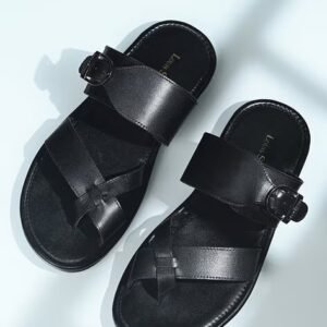 LOUIS STITCH - Toe-Ring Flip-Flops with Genuine leather upper