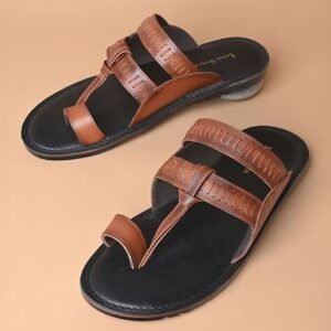 LOUIS STITCH - Flip-Flops with  leather upper