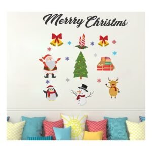 wollzo - Christmas Print Adhesive Wall Sticker